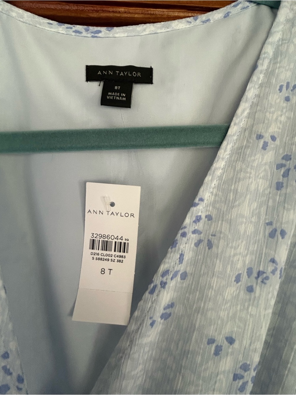 Ann Taylor Light Blue and Lavender Floral Wrap Maxi Dress - Picture 4 of 5
